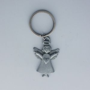 Angel Antiqued Silver Keychain